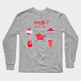 Strawberry Fresh Summer Long Sleeve T-Shirt